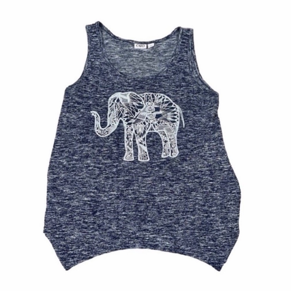 CATO Tank Top with White Elephant Graphic